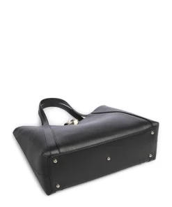 Goccia L Shopper genarbtes Leder schwarz