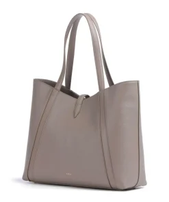 Goccia L Shopper genarbtes Leder taupe