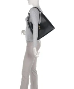 Goccia M Beuteltasche fein genarbtes Kalbsleder schwarz