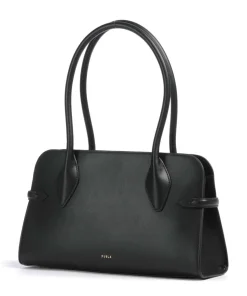 Goccia M Schultertasche fein genarbtes Kalbsleder schwarz