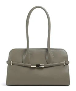 Goccia M Schultertasche fein genarbtes Kalbsleder khaki