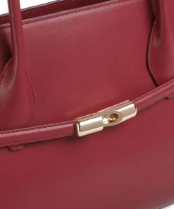 Goccia M Shopper fein genarbtes Kalbsleder dunkelrot