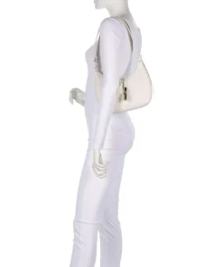 Goccia S Schultertasche genarbtes Kalbsleder creme