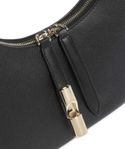 Goccia S Schultertasche genarbtes Kalbsleder schwarz