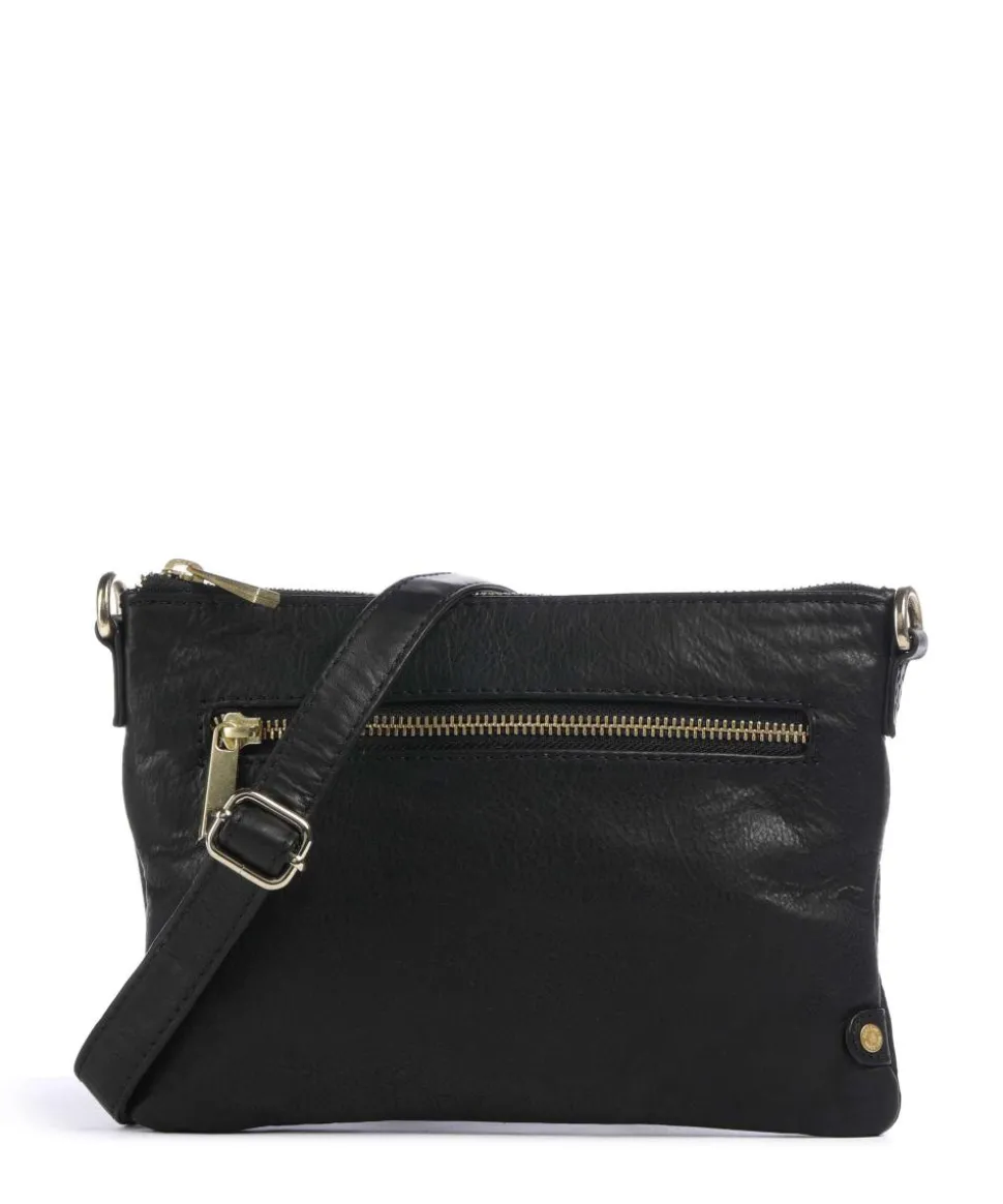 Golden Chic Umhängetasche Leder schwarz