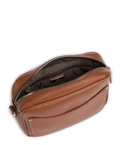 Gondola Magnolia Umhängetasche genarbtes Leder braun