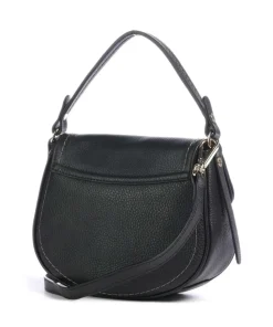 Gondola Stella mini Schultertasche genarbtes Leder schwarz