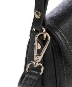 Gondola Stella mini Schultertasche genarbtes Leder schwarz