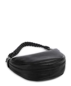 Good Vibes Only Beuteltasche genarbtes Leder schwarz