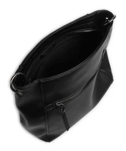 Good Vibes Only Schultertasche genarbtes Leder schwarz