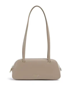 Grace Schultertasche fein genarbtes Rindsleder taupe
