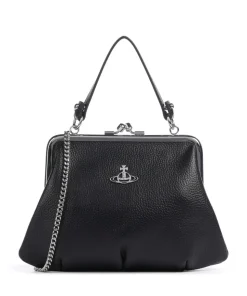 Granny Frame Grain Umhängetasche Lederimitat schwarz