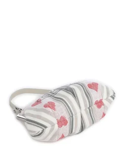 Granny Frame Linen Hearts Stripes Umhängetasche Textil mehrfarbig