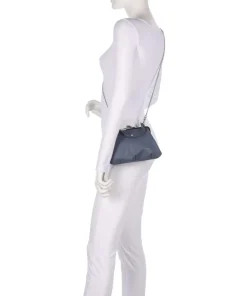 Granny Frame Saffiano Handtasche Lederimitat blaugrau