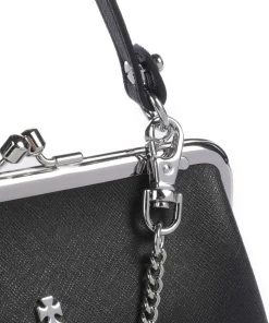 Granny Frame Saffiano Umhängetasche Lederimitat schwarz