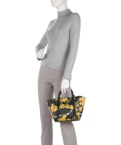 Graphic Handtasche Lederimitat schwarz