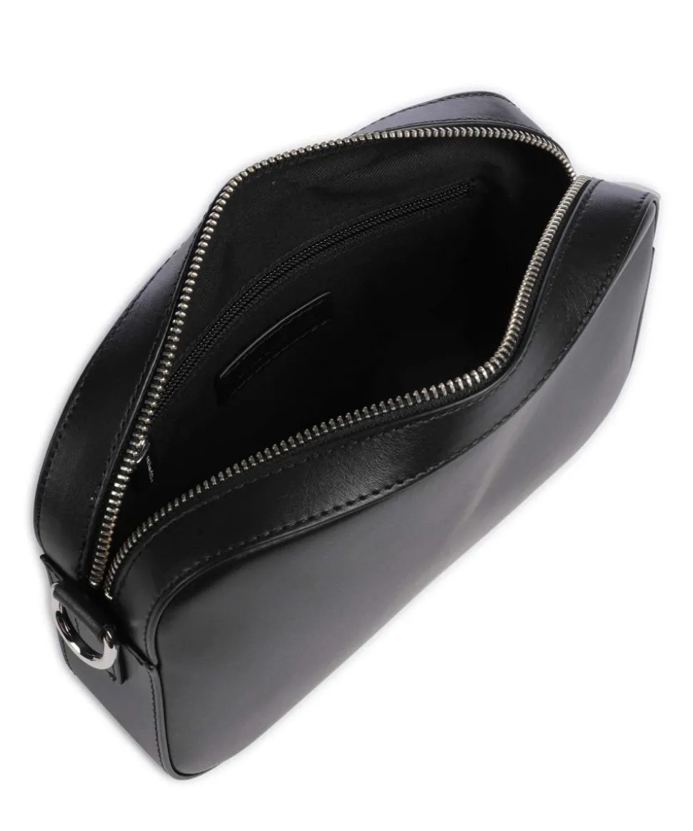 Gratha Umhängetasche fein genarbtes Leder schwarz