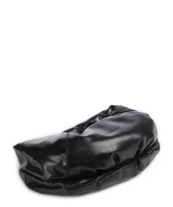 Greta Icon Crinkle Beuteltasche fein genarbtes Rindsleder schwarz