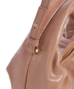 Greta Icon Crinkle Mini Handtasche genarbtes Rindsleder altrosa