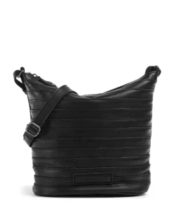 Gürtelinchen Umhängetasche genarbtes Rindsleder schwarz