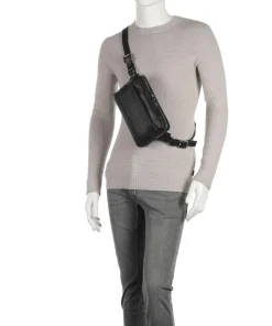 Gürteltasche genarbtes Kalbsleder schwarz