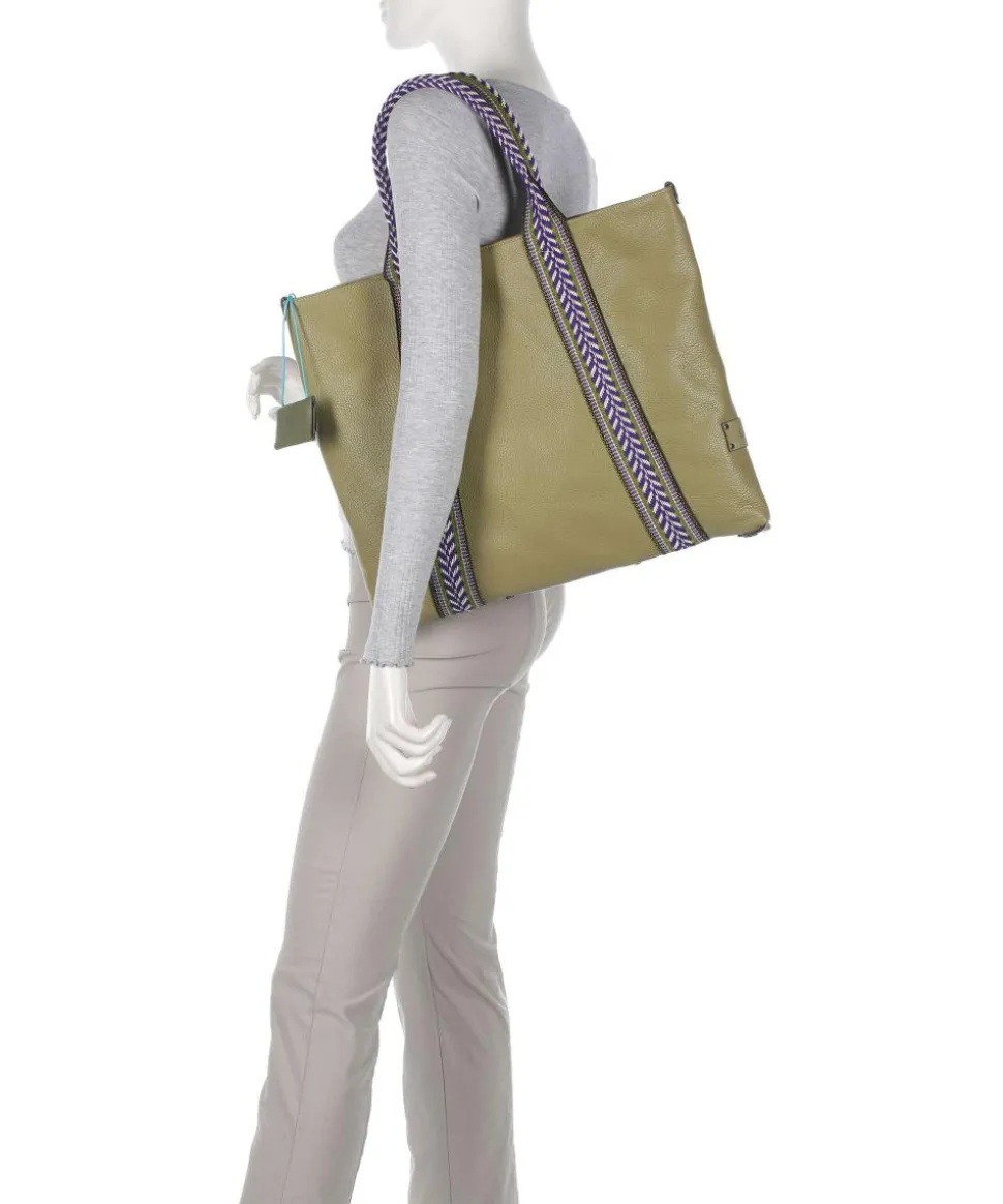 Guadalupe Lydia Shopper genarbtes Kalbsleder olivgrün