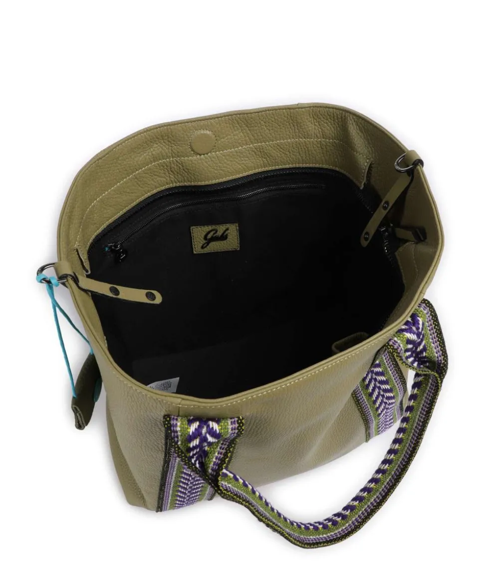 Guadalupe Lydia Shopper genarbtes Kalbsleder olivgrün