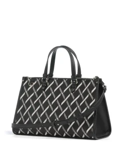 Gynger Logo M Handtasche Lederimitat schwarz