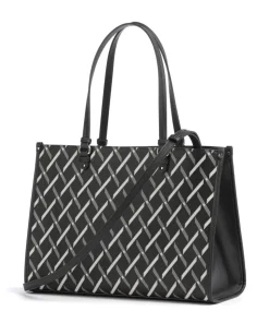 Gynger Logo Shopper Lederimitat schwarz