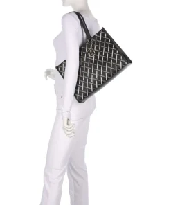 Gynger Logo Shopper Lederimitat schwarz