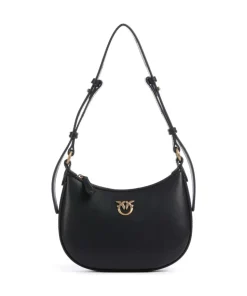 Half Moon Baby Schultertasche fein genarbtes Rindsleder schwarz