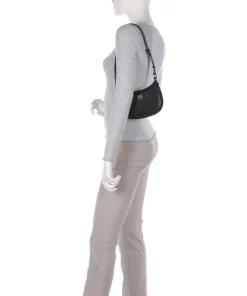 Half Moon Baby Schultertasche fein genarbtes Rindsleder schwarz