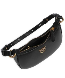 Half Moon Baby Schultertasche fein genarbtes Rindsleder schwarz