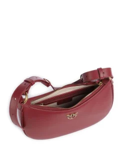 Half Moon Mini Schultertasche fein genarbtes Rindsleder bordeaux