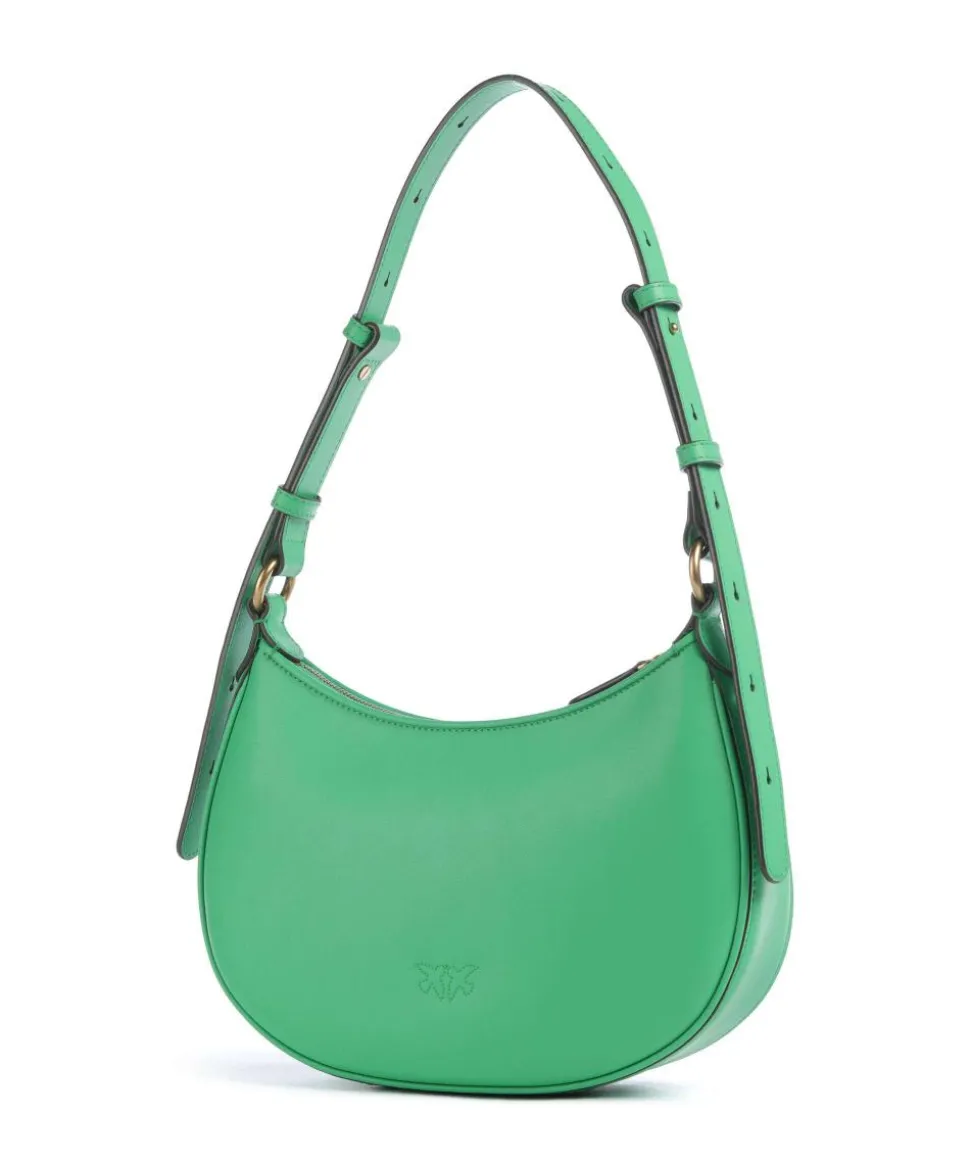 Half Moon Mini Schultertasche fein genarbtes Rindsleder hellgrün