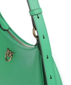 Half Moon Mini Schultertasche fein genarbtes Rindsleder hellgrün