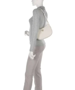 Half Moon Mini Schultertasche fein genarbtes Rindsleder elfenbein