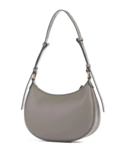 Half Moon Mini Schultertasche fein genarbtes Rindsleder grau