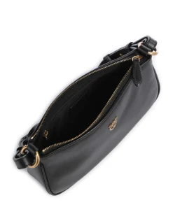 Half Moon Mini Umhängetasche fein genarbtes Kalbsleder schwarz