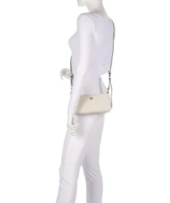 Half Moon Mini Umhängetasche fein genarbtes Kalbsleder weiß