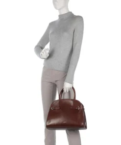 Hamal Handtasche fein genarbtes Rindsleder braun