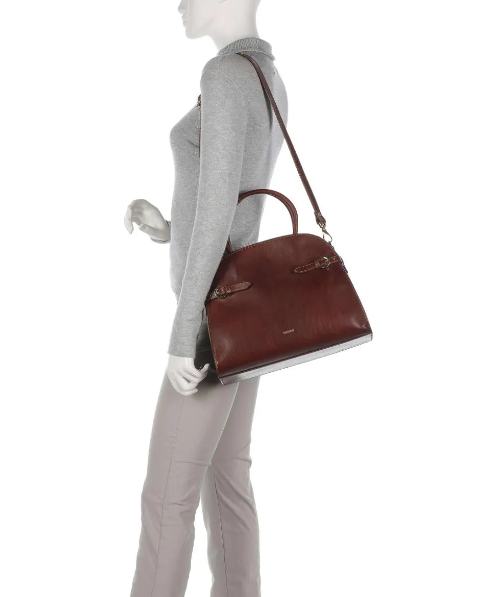 Hamal Handtasche fein genarbtes Rindsleder braun