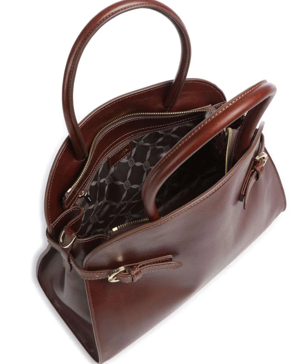 Hamal Handtasche fein genarbtes Rindsleder braun