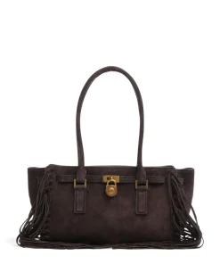 Hamilton Small Schultertasche aufgerautes Kalbsleder dunkelbraun