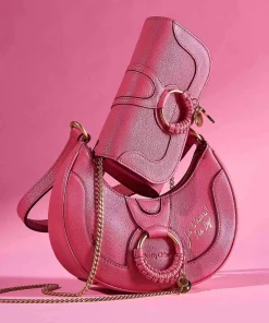 Hana Schultertasche genarbtes Ziegenleder pink