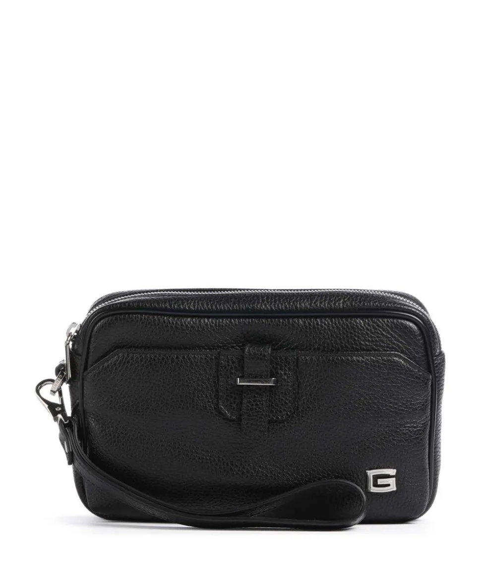 Handgelenktasche genarbtes Kalbsleder schwarz