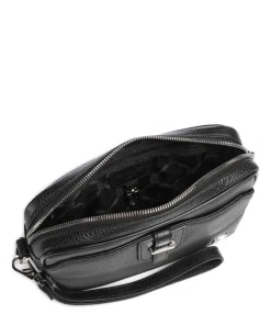 Handgelenktasche genarbtes Kalbsleder schwarz