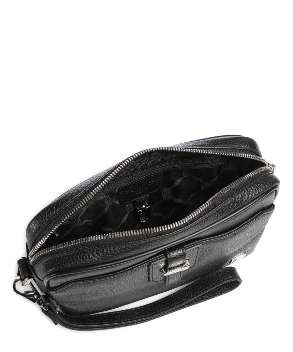 Handgelenktasche genarbtes Kalbsleder schwarz