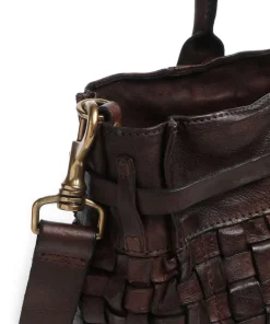 Handtasche fein genarbtes Rindsleder dunkelbraun