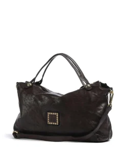 Handtasche fein genarbtes Rindsleder dunkelbraun